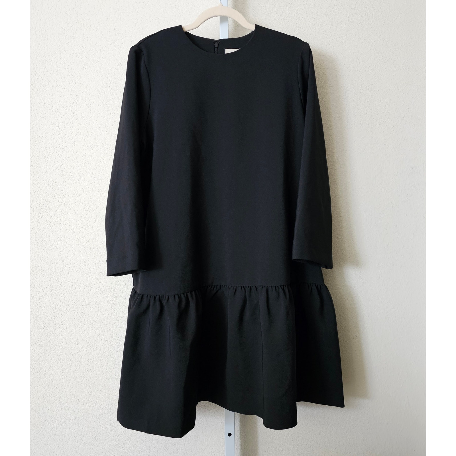 Tuckernuck Black Pierce 3/4 Sleeve Drop Waist Flounce Hem Mini Dress Sz Xl2487